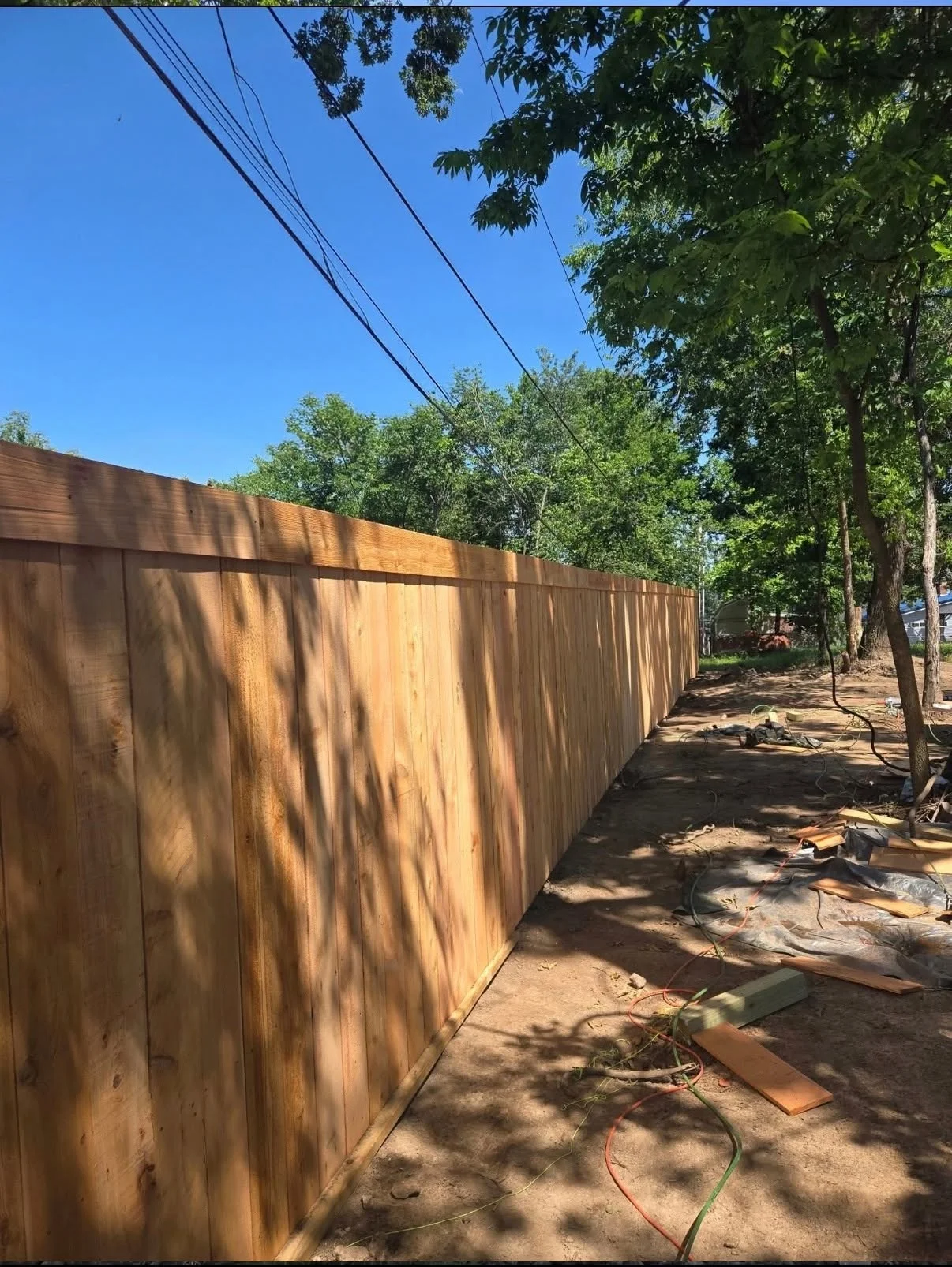 Custom wood fence construction in Northeast Oklahoma
